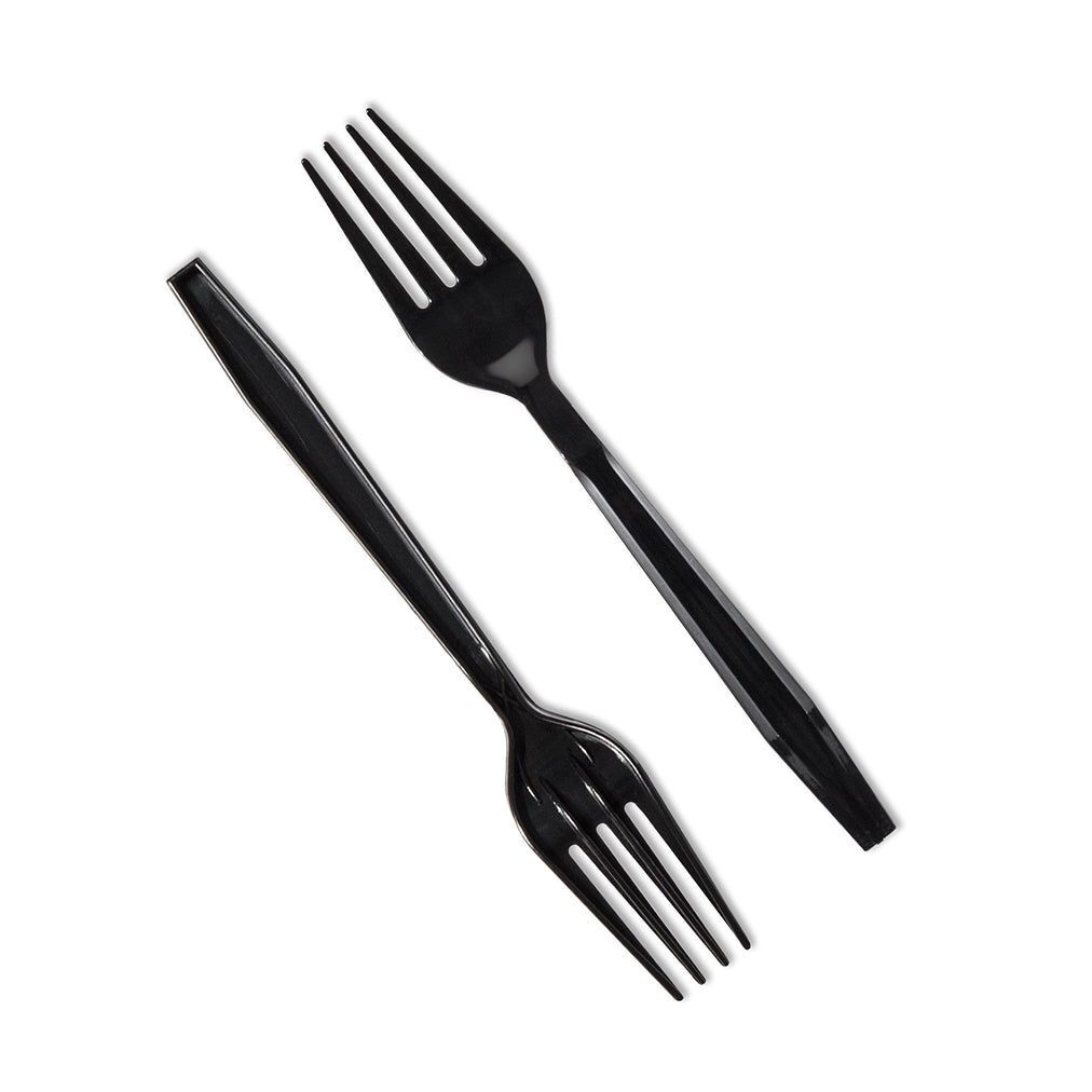 Black Luxury Reusable PS Fork (180mm/7.0") 1000 units