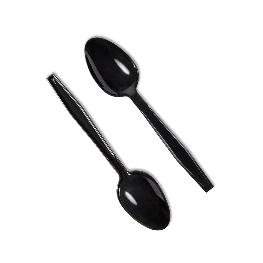 Black Luxury Reusable PS Spoon (180mm/7.0") 1000 units