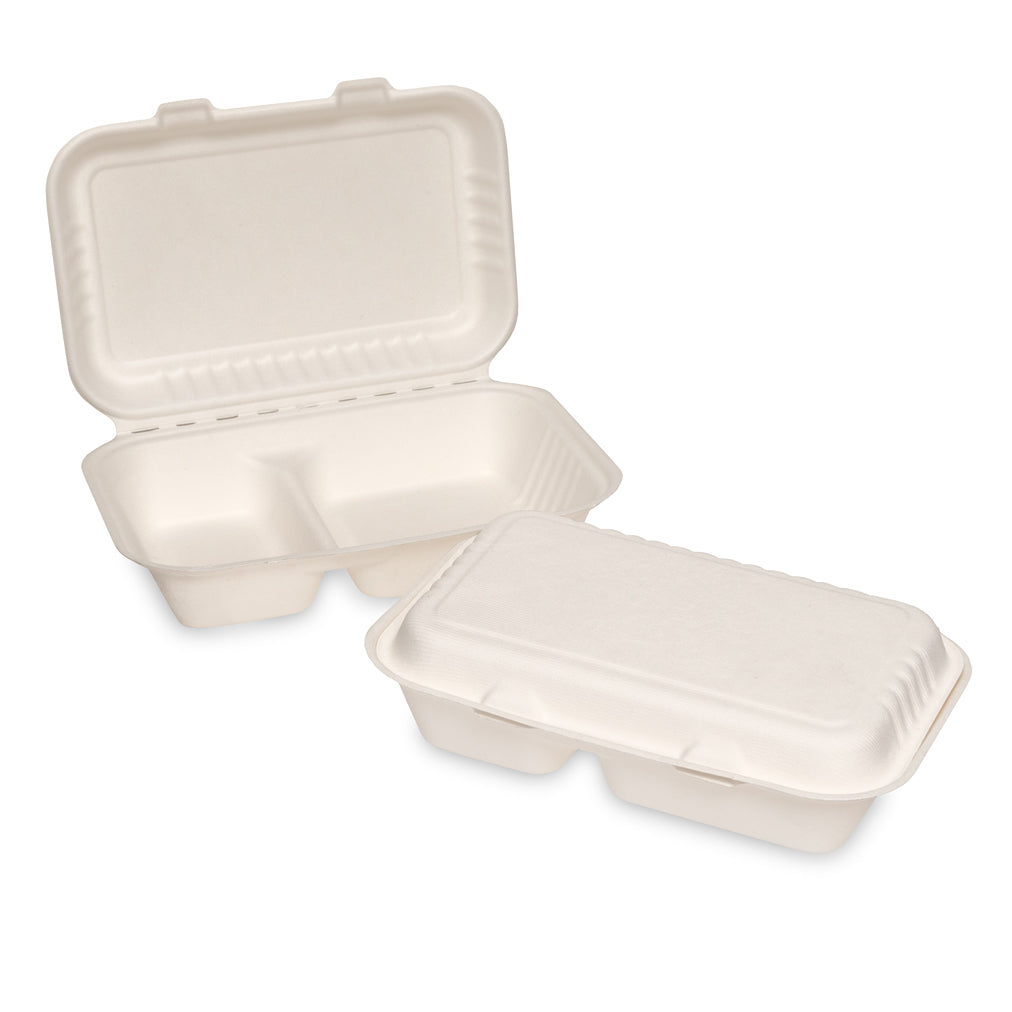 Bagasse Meal Box 2 Compartments (250 units)