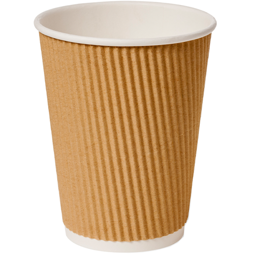 Ripple Wall Cups – Brown (500 units)