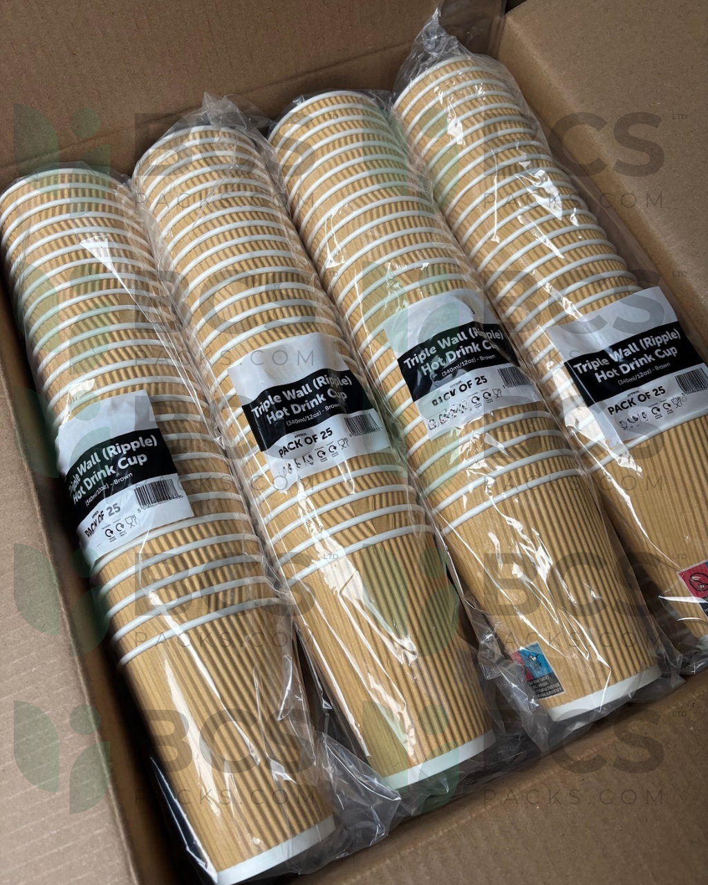 Ripple Coffee Cups – Brown (100units)