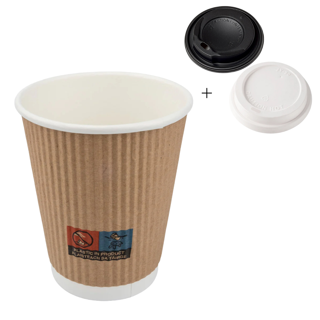 Ripple Wall Cups – Brown (500 units)