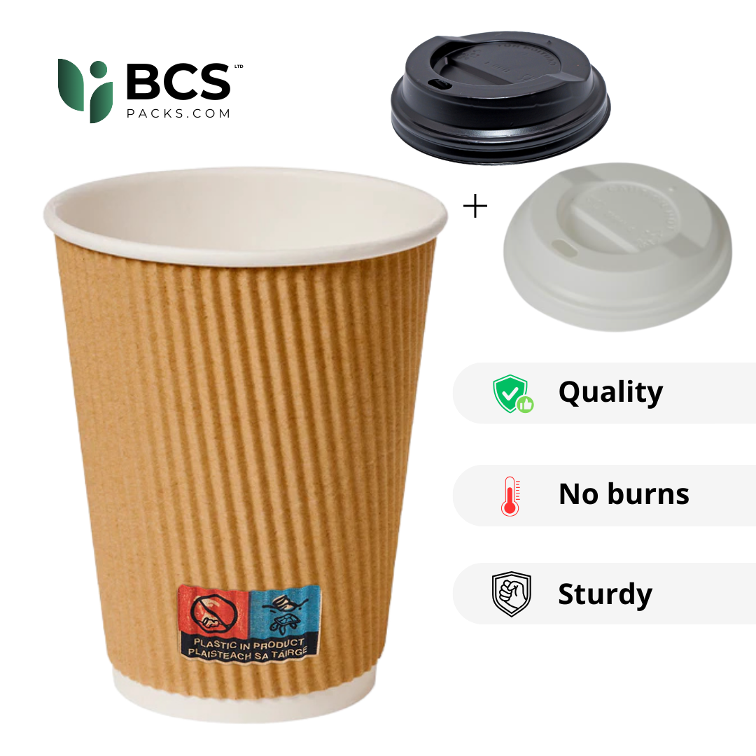 Ripple Coffee Cups – Brown (500 units)