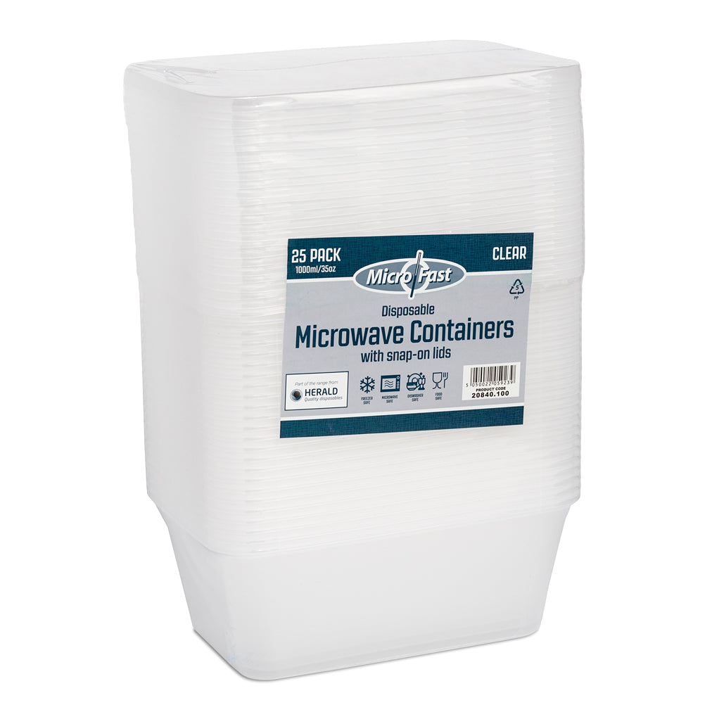 Cash & Carry Packs Microwave Containers + Lid (10x25)