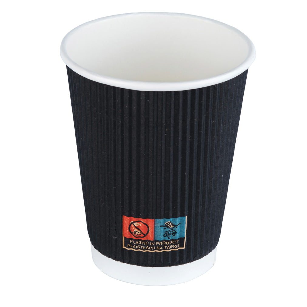 Ripple Coffee Cups – Black (100 units)