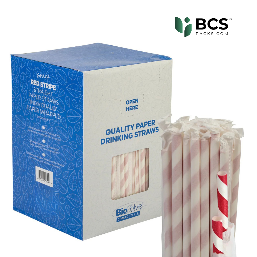 Straight Paper Straw Wrapped (1000 units)