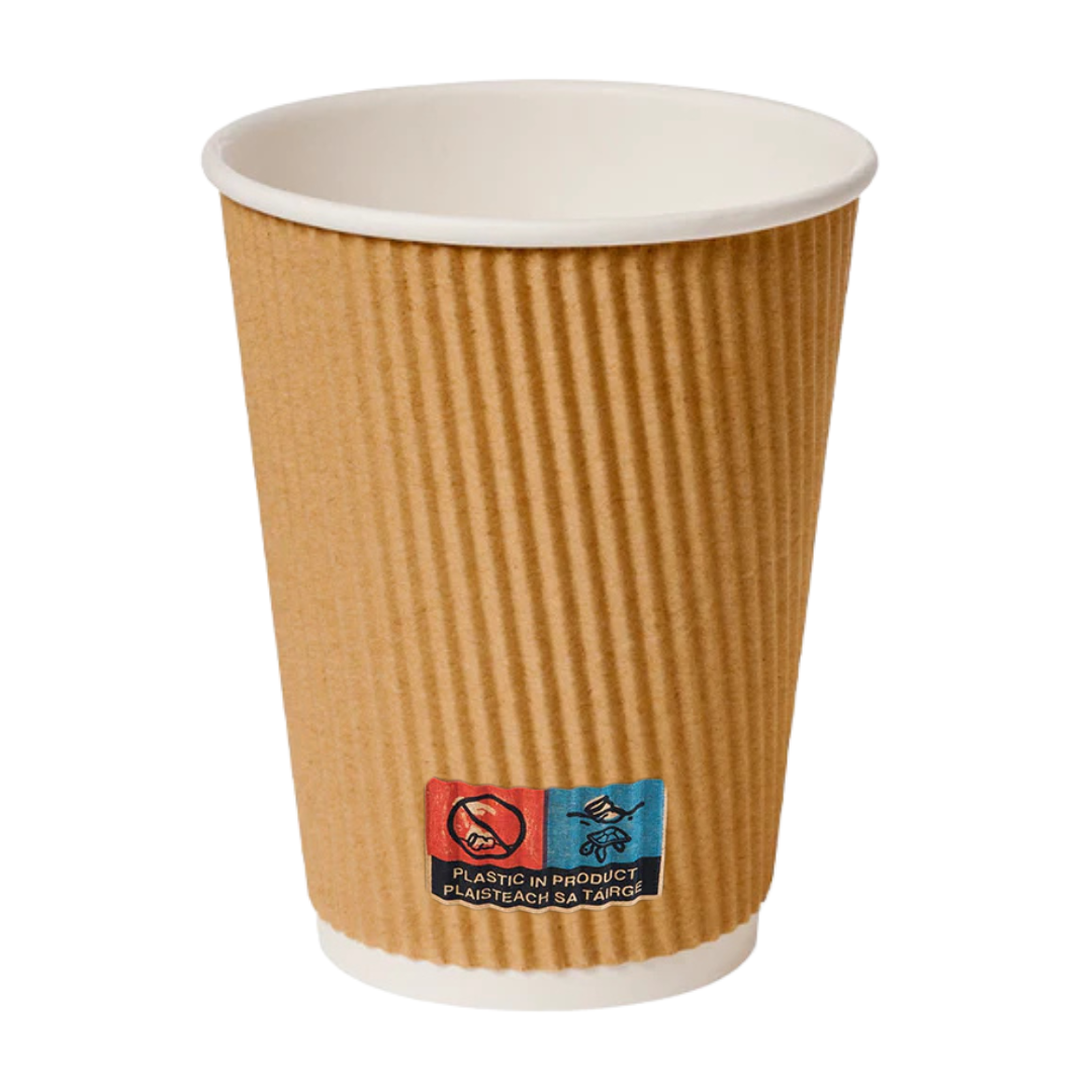 Ripple Coffee Cups – Brown (500 units)