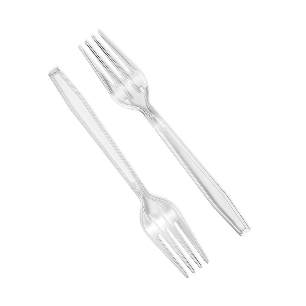 Clear Premium Reusable PS Fork (165mm/6.5") 1000 units