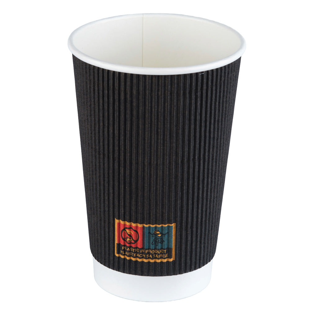 Ripple Wall Cups – Black (500 units)
